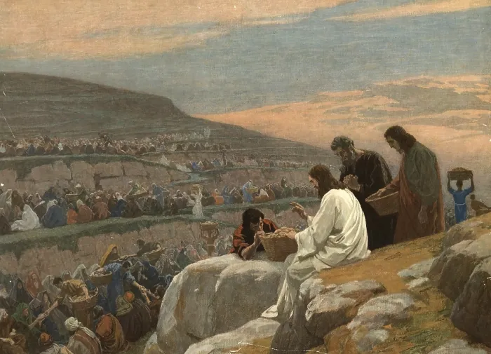 Framed Print : Scene from the biblical story, Dining in the Desert