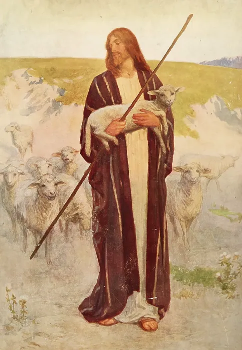 Framed Print : Scene from the biblical story, The Good Shepherd