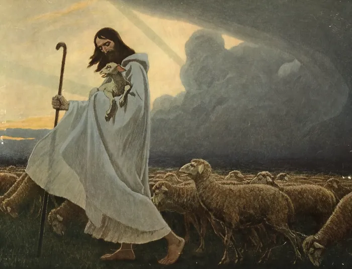 Framed Print : Scene from the biblical story, The Good Shepherd