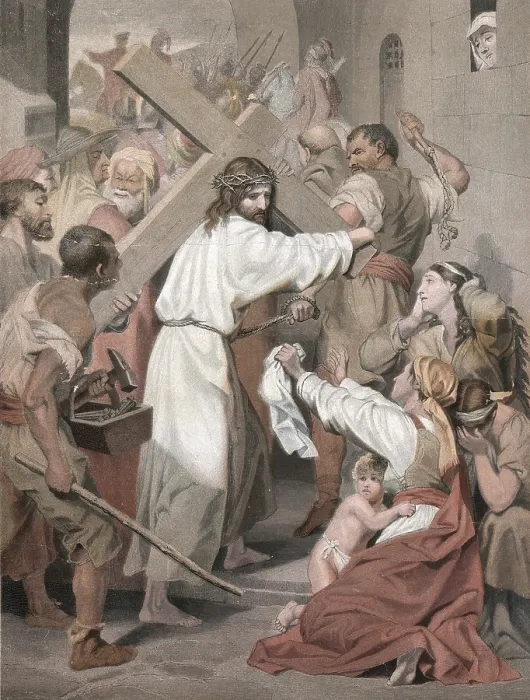 Framed Print : Scene from the biblical story, Jesus on his way to Golgotha