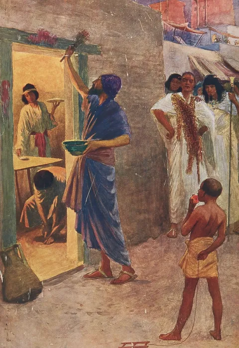 Framed Print : Scene from the biblical story, Passover was introduced by God in the Bible