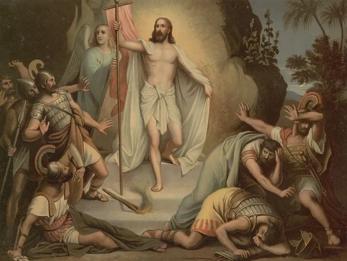 Framed Print : Scene from the biblical story, The Resurrection of Jesus Christ