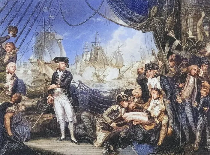 Framed Print : Scene on the deck of the Queen Charlotte Framed Print : Scene on the deck of the Queen Charlotte