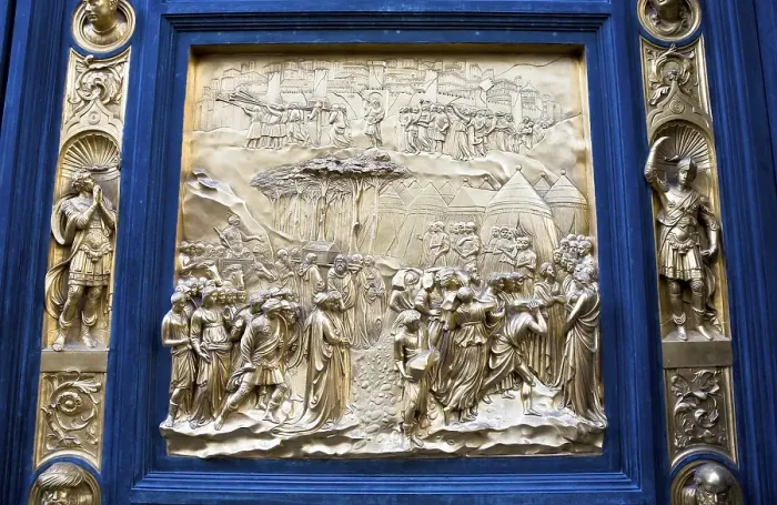 Framed Print : Scene in the east gate of the baptistry San Giovanni paradise door Florence Toskana Italien
