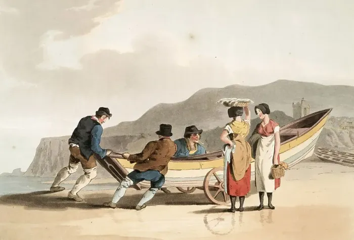 Framed Print : Scene from everyday life in England around 1810 Framed Print : Scene from everyday life in England around 1810
