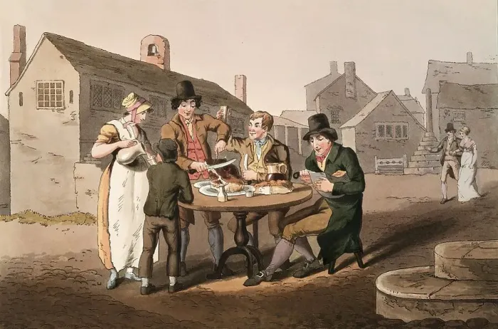 Framed Print : Scene from everyday life in England around 1810 Framed Print : Scene from everyday life in England around 1810