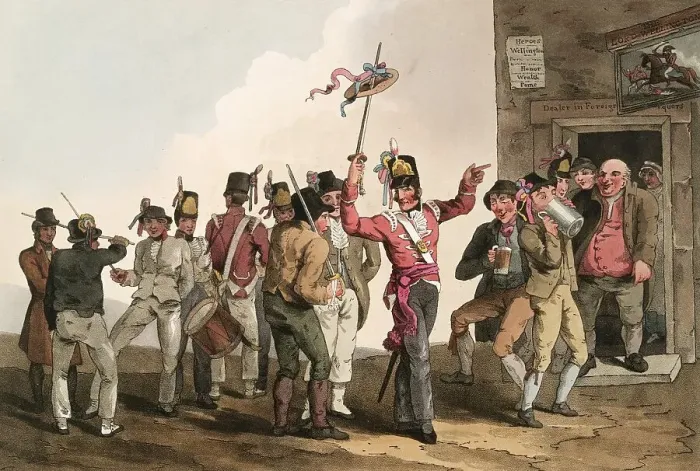 Framed Print : Scene from everyday life in England around 1810 Framed Print : Scene from everyday life in England around 1810