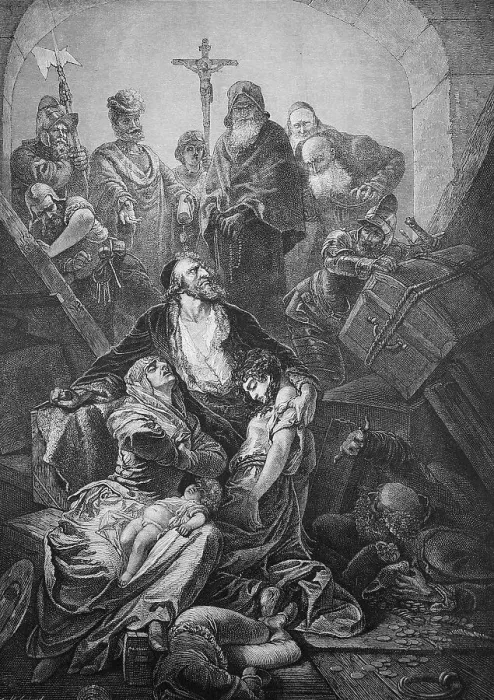 Framed Print : Scene from the the Antisemitism campaign in Spain