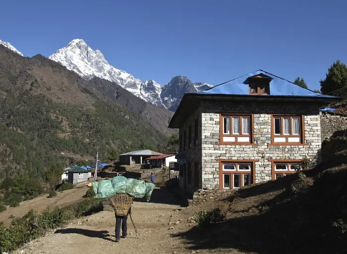 Framed Print : Scenery on the way from Lukla to Namche Bazar