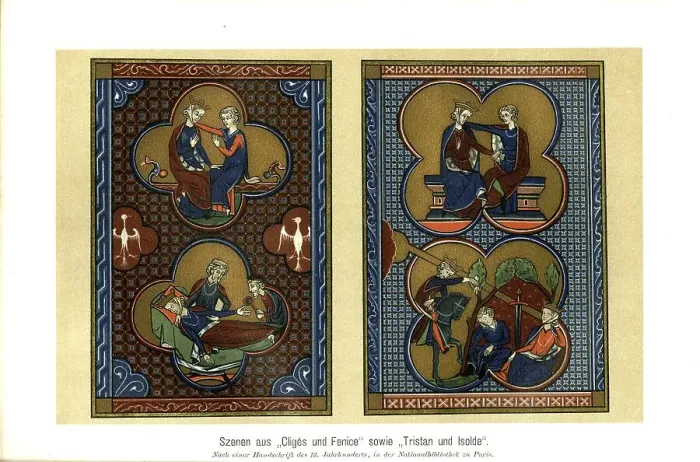 Framed Print : Scenes from Cliges and Fenice and Tristan and Isolde Framed Print : Scenes from Cliges and Fenice and Tristan and Isolde