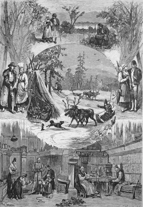 Framed Print : Scenes and types of daily life in Sweden and Norway in 1880