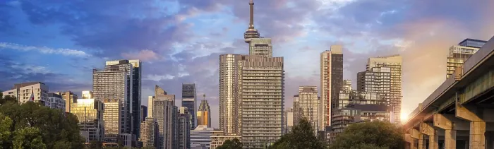 Framed Print : Scenic panorama of Toronto financial district skyline in the city downtown Framed Print : Scenic panorama of Toronto financial district skyline in the city downtown
