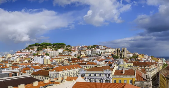 Framed Print : Scenic panoramic view of Lisbon historic Alfama district Framed Print : Scenic panoramic view of Lisbon historic Alfama district
