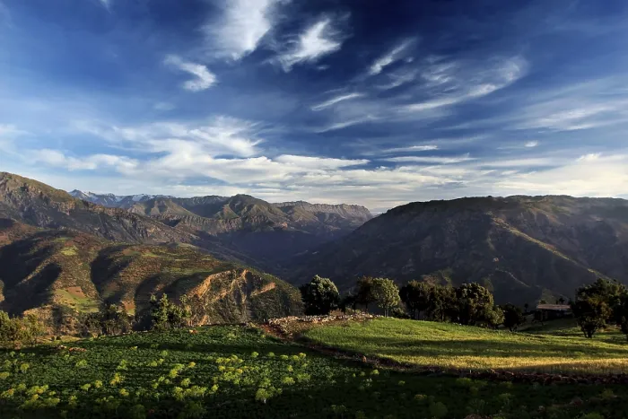 Framed Print : Scenic view of the High Atlas Mountains under a dramatic sky