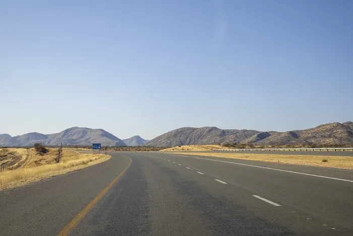 Framed Print : Scenic view of the open road between Windhoek and Outjo