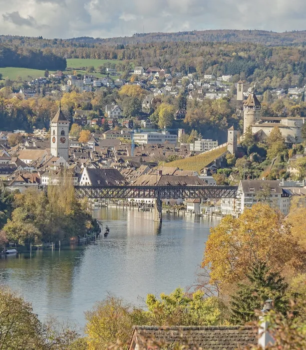 Framed Print : Schaffhausen with Munot Fortress and St Framed Print : Schaffhausen with Munot Fortress and St