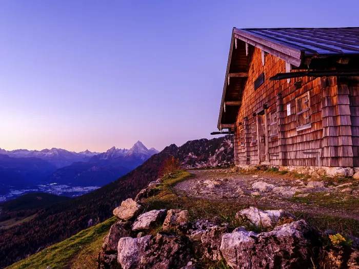 Framed Print : Scheibenkaser alpine hut in the morning light