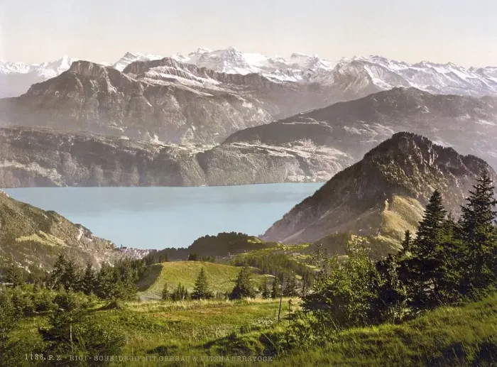 Framed Print : Scheidegg, with Gersau and Vitznauer Stock Framed Print : Scheidegg, with Gersau and Vitznauer Stock