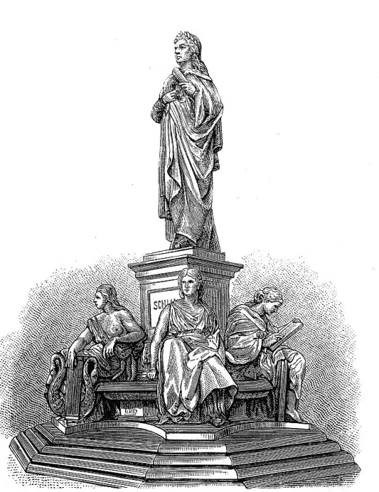 Framed Print : The Schiller statue by Reinhold Begas
