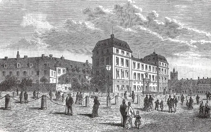 Framed Print : The Schlossplatz in Darmstadt in 1880