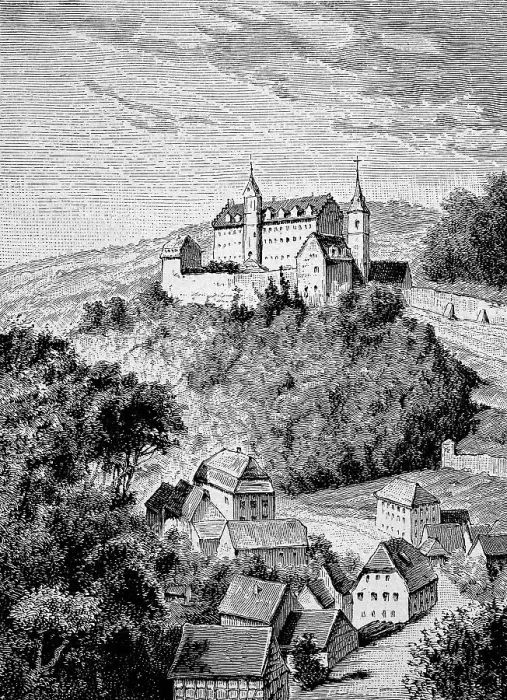 Framed Print : Schoenberg Castle in 1870, near Schoenberg