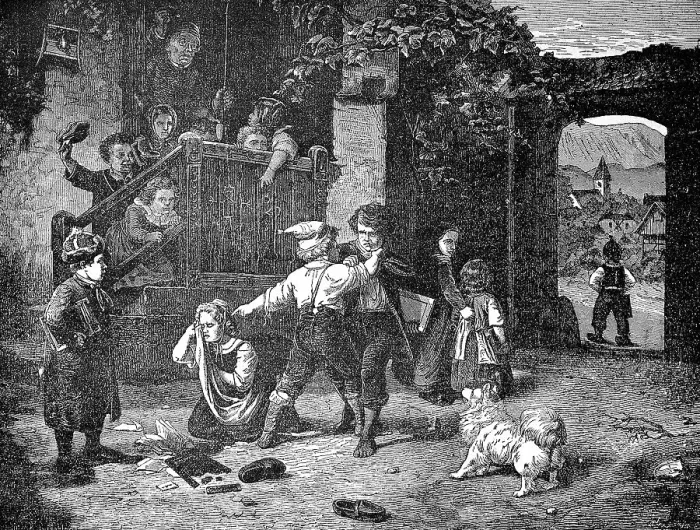 Framed Print : After school, the boys beat up in the schoolyard