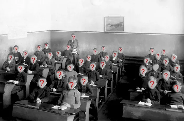 Framed Print : School class, boys class, primary school Framed Print : School class, boys class, primary school