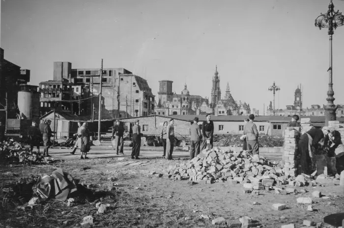 Framed Print : School mission to clear the old town of Dresden Framed Print : School mission to clear the old town of Dresden