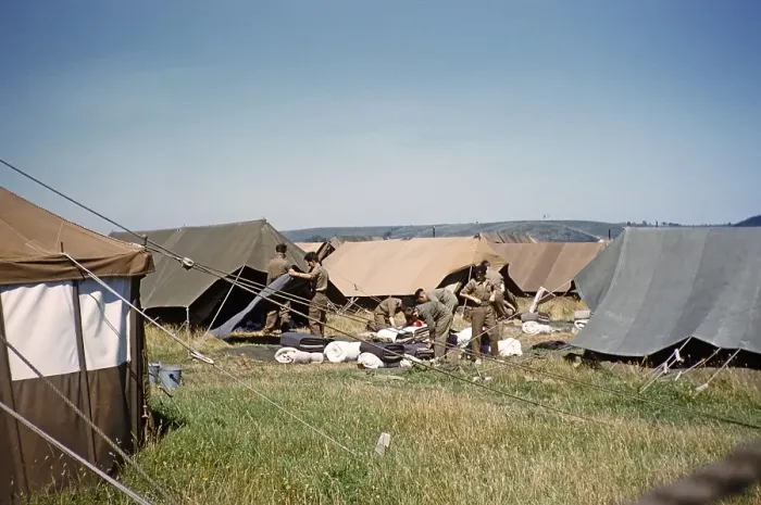 Framed Print : Schoolboys taking part in military exercises as army cadets, South of England, United Kingdom, late 1950s Boys packing up their tents at the campsite, Europe Framed Print : Schoolboys taking part in military exercises as army cadets, South of England, United Kingdom, late 1950s Boys packing up their tents at the campsite, Europe