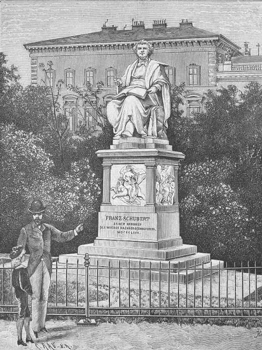 Framed Print : The Schubert Monument, Franz Schubert