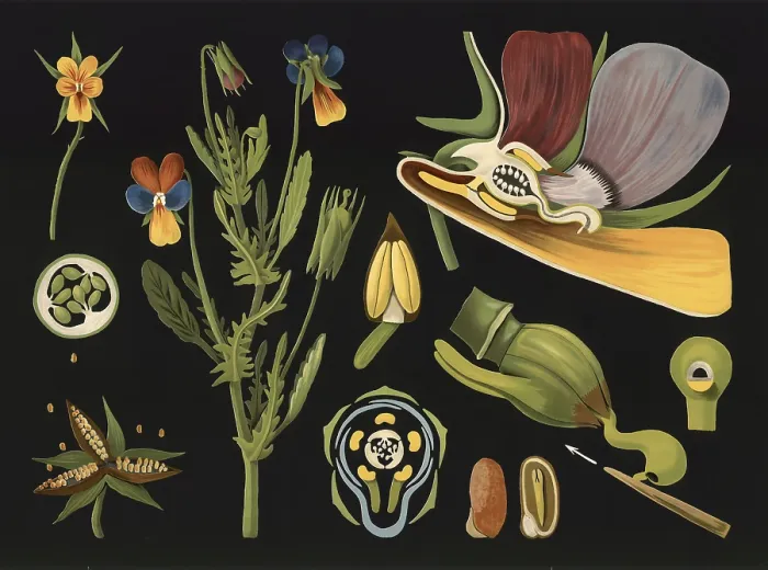 Framed Print : Scientific illustration with details Framed Print : Scientific illustration with details