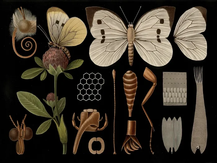 Framed Print : Scientific illustration with details