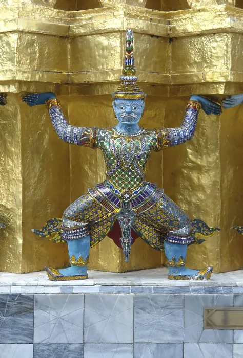 Framed Print : Sculpture at the Grand Palace in Bangkok, Thailand