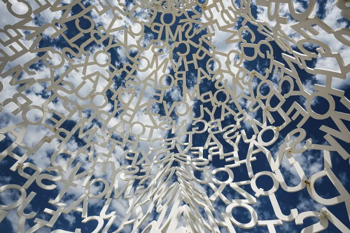 Framed Print : Sculpture made of letters, Le Nomade