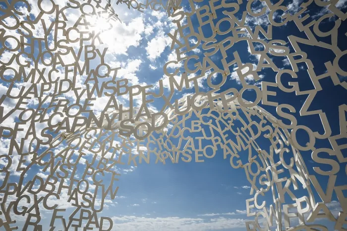Framed Print : Sculpture made of letters, Le Nomade