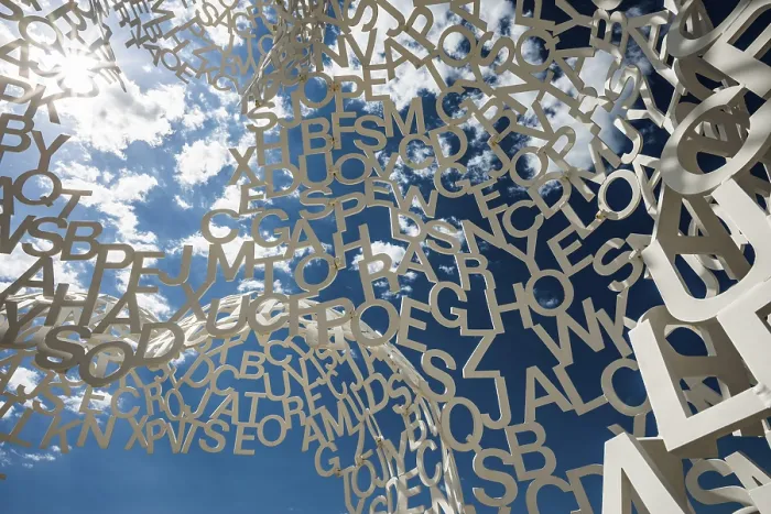 Framed Print : Sculpture made of letters, Le Nomade