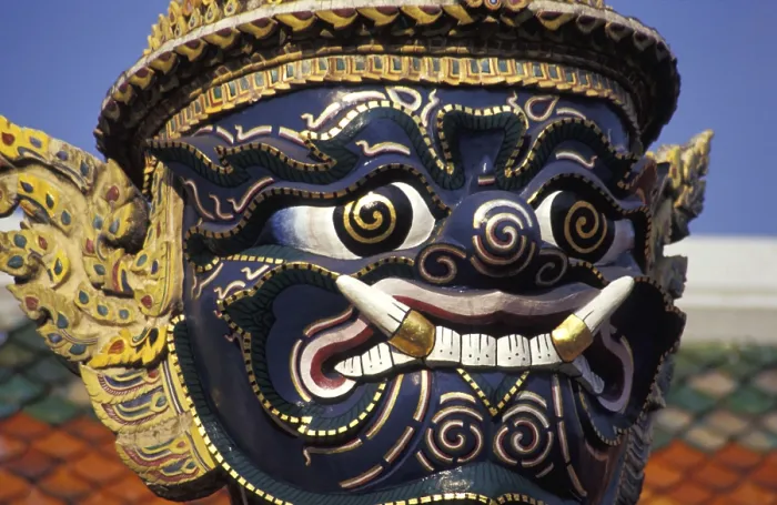 Framed Print : Sculpture of a mystic deity, detail