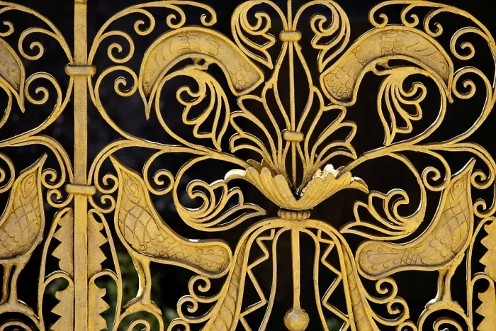 Framed Print : Detail in the sculpture park of the plane tree grove on the Mathildenhohe