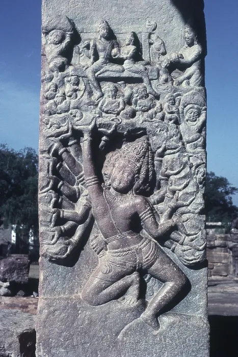 Framed Print : Sculpture on pillar of the temple