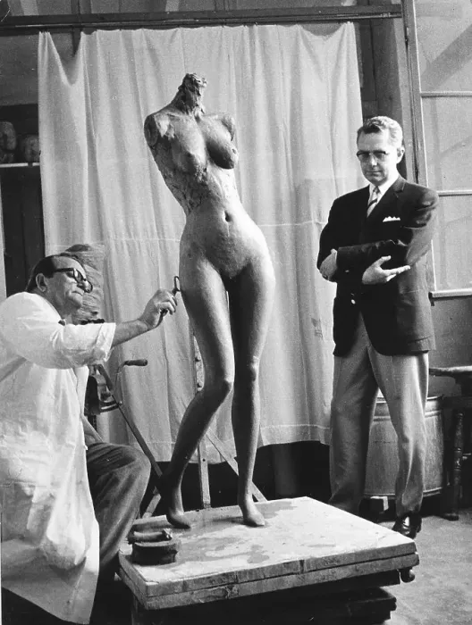 Framed Print : A sculpture is restored, 1960s