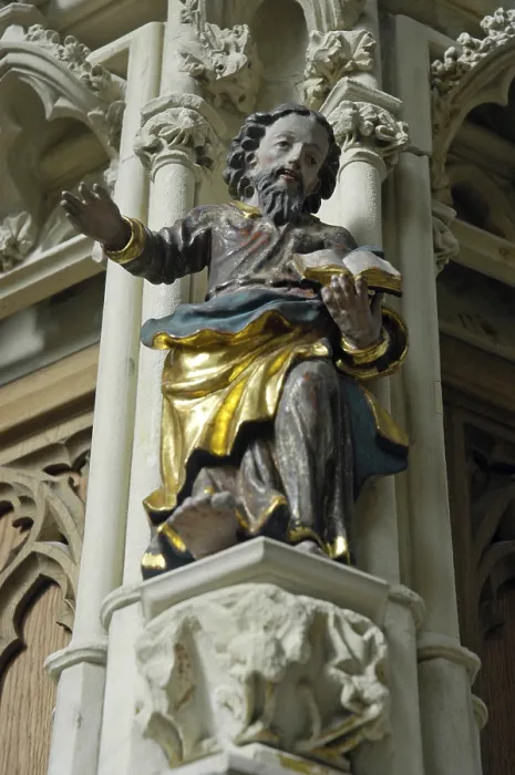 Framed Print : Sculpture of a saint, interior, St