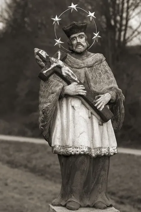 Framed Print : Sculpture of Saint Nepomuk, Pretzfeld
