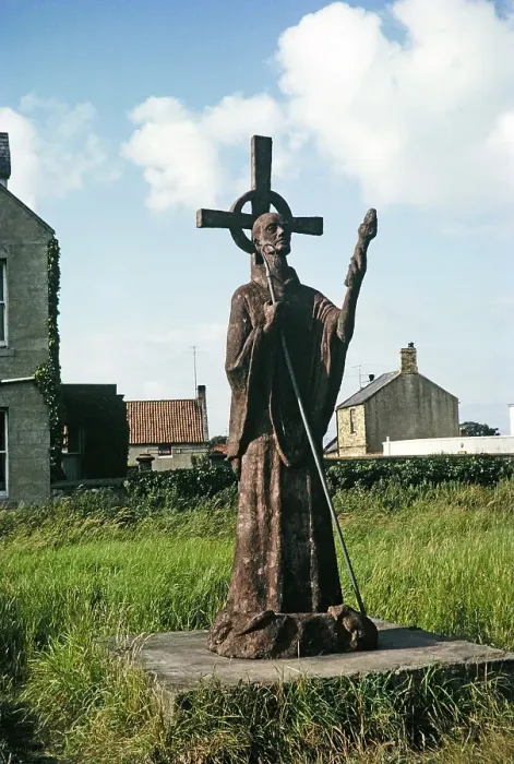 Framed Print : Sculpture of St Aiden by Kathleen Parbury 1958, Holy Island, Northumberland, England, UK 1965 Framed Print : Sculpture of St Aiden by Kathleen Parbury 1958, Holy Island, Northumberland, England, UK 1965