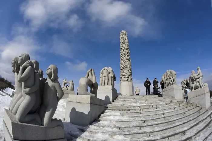 Framed Print : Sculptures in Vigeland Park, Oslo, Norway, Europe