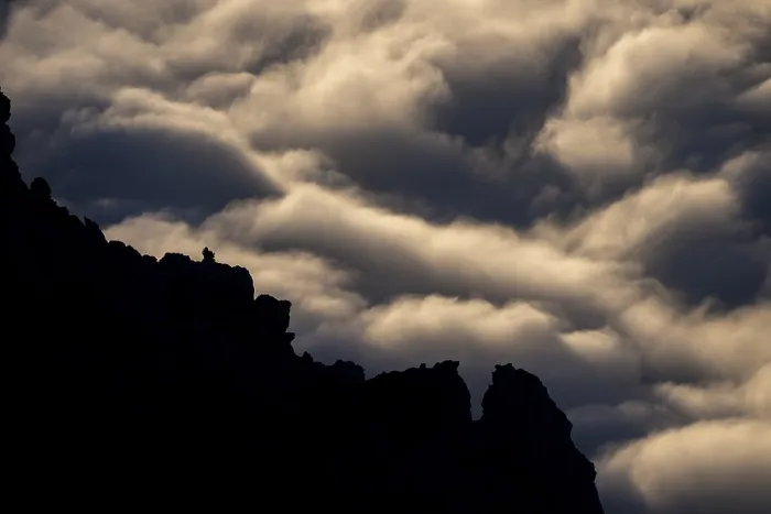 Framed Print : Sea of fog with rocky peaks of the Dolomites