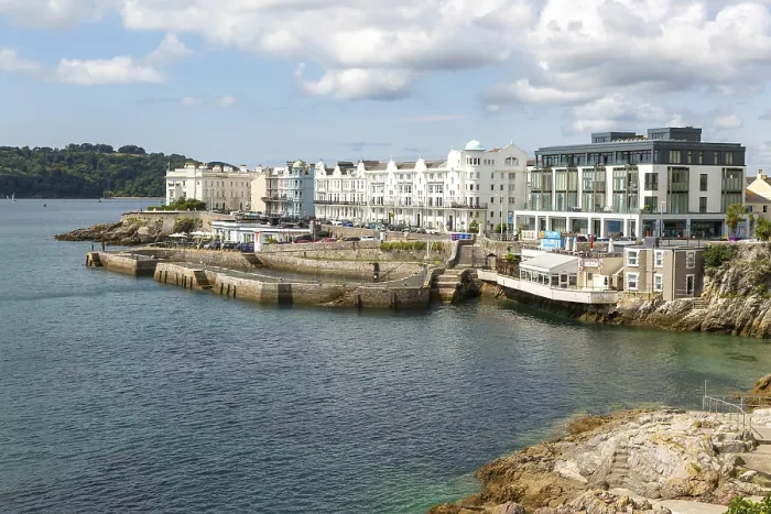 Framed Print : Seafront coastline waterfront, city of Plymouth