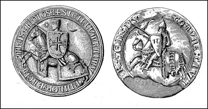 Framed Print : Seal of Raimund VI of Toulouse and of Simon of Montfort Framed Print : Seal of Raimund VI of Toulouse and of Simon of Montfort
