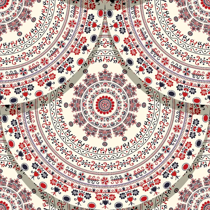 Framed Print : Seamless pattern with Hungarian traditional motif for your design