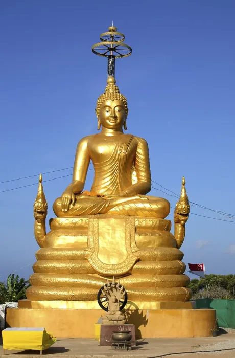 Framed Print : The seated brass Buddha in Subduing Mara Framed Print : The seated brass Buddha in Subduing Mara