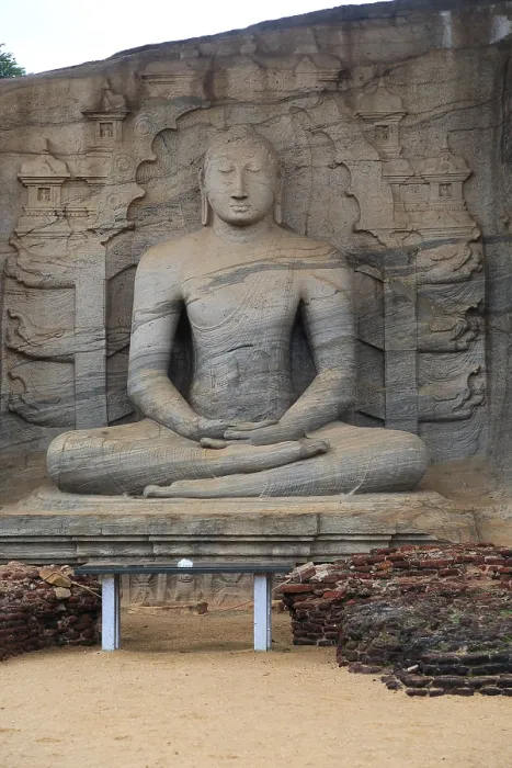 Framed Print : Seated Buddha figure, Gal Viharaya